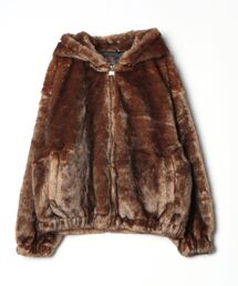 【FUBU/フブ】 Faux Far Hooded Jacket / フォウ ファー フーデッド ジャケット