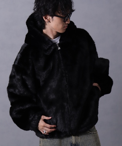 FUBU（ フブ）の「【FUBU/フブ】 Faux Far Hooded Jacket / フォウ ファー フーデッド ジャケット（その他アウター・メンズ・ブラック/ホワイト/ベージュ・M/L/XL）」の18枚目の写真