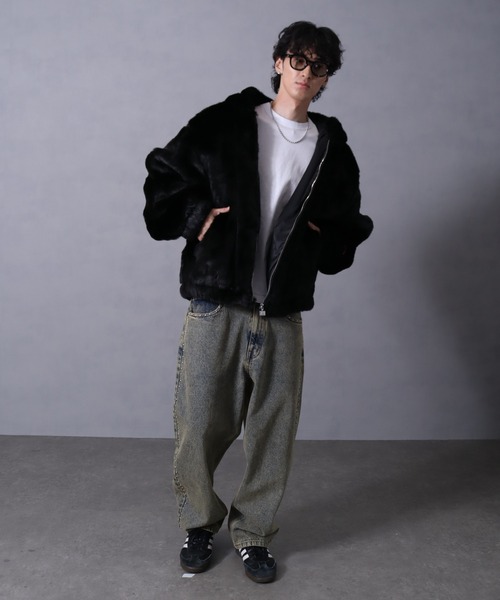 セール】【FUBU/フブ】 Faux Far Hooded Jacket / フォウ ファー