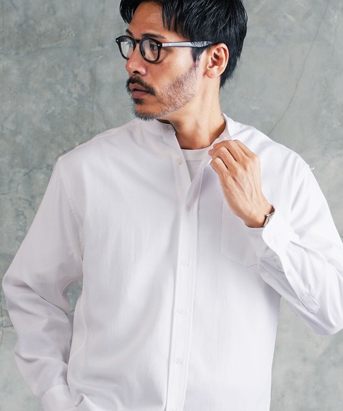 jiggys shop(ジギーズショップ)の「バンドカラー オックスフォードシャツ(シャツ/ブラウス・メンズ・ブルー/ホワイト・X-LARGE/LARGE/MEDIUM)」の2枚目の写真