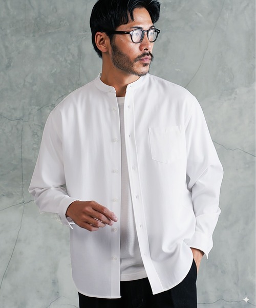 jiggys shop(ジギーズショップ)の「バンドカラー オックスフォードシャツ(シャツ/ブラウス・メンズ・ブルー/ホワイト・X-LARGE/LARGE/MEDIUM)」の18枚目の写真