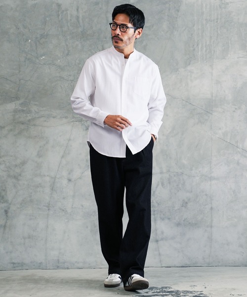 jiggys shop(ジギーズショップ)の「バンドカラー オックスフォードシャツ(シャツ/ブラウス・メンズ・ブルー/ホワイト・X-LARGE/LARGE/MEDIUM)」の19枚目の写真