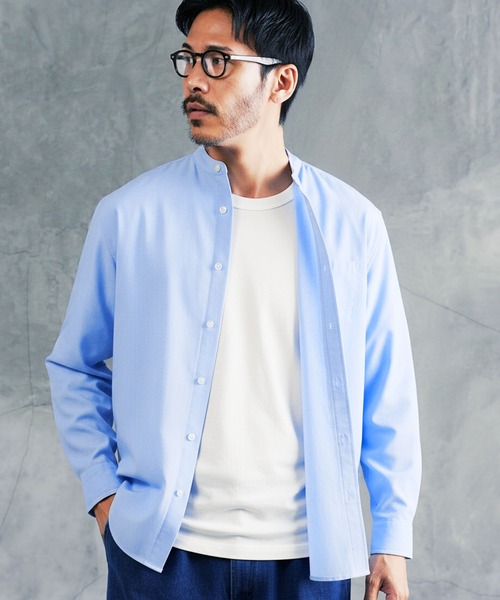 jiggys shop(ジギーズショップ)の「バンドカラー オックスフォードシャツ(シャツ/ブラウス・メンズ・ブルー/ホワイト・X-LARGE/LARGE/MEDIUM)」の10枚目の写真