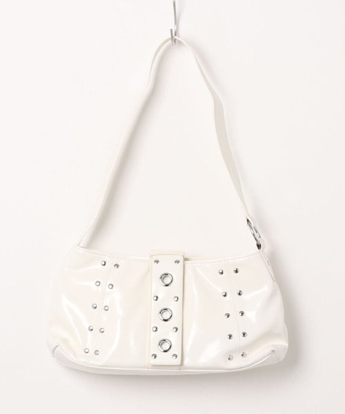 apres jour mignon(アプレジュールミニョン)の「【apresjour mignon×ARIAZ】スタッズスクエアハンドバッグ(ハンドバッグ・レディース・オフホワイト/ブラック/ボルドー・ONESIZE)」の6枚目の写真