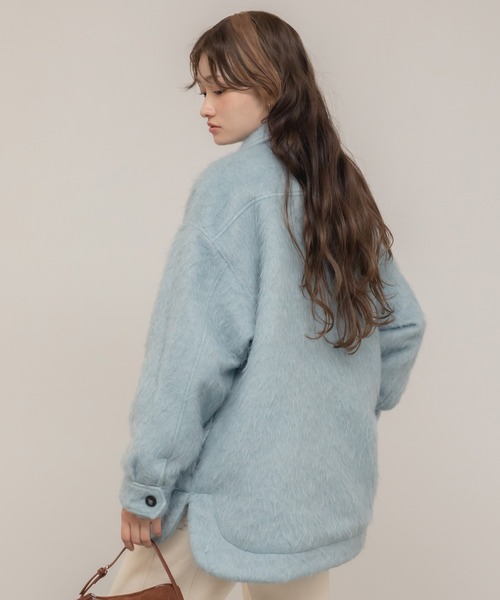 HEILIS（ヘイリス）の「【大人気！HIT ITEM！】【Hideka Original】シャギーCPOシャツジャケット / アウター ブルゾン シャギー カバーオール ミリタリー グレー ブルー サックス ブラック オーバーサイズ 韓国 シティガール ノームコア カジュアル シンプル 羽織り 秋服 春服 冬服 アウター 軽量（その他アウター・レディース・ブルー/グレー/ブラック・FREE）」の18枚目の写真