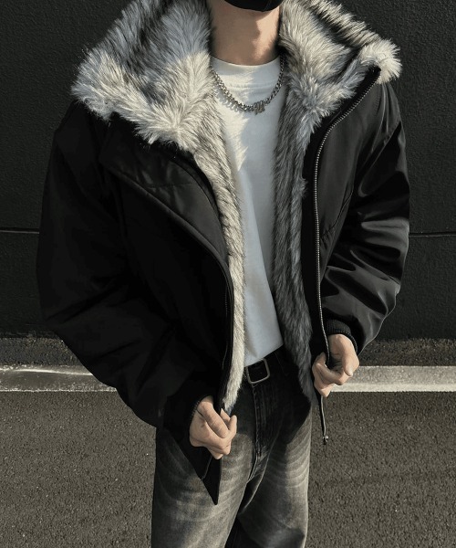 ニュージェントルマン（NEW GENTLEMAN）/シルバーウルフ ファーブルゾン セール】シルバーウルフ ファーブルゾン（ブルゾン）｜NEW GENTLEMAN