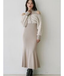 MERCURYDUO | ツイードニットカーデドッキングマーメイドニットワンピース(ワンピース)