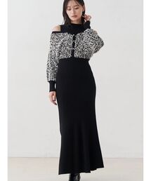 MERCURYDUO | ツイードニットカーデドッキングマーメイドニットワンピース(ワンピース)