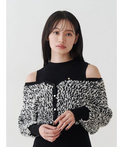 セール】ツイードニットカーデドッキングマーメイドニットワンピース