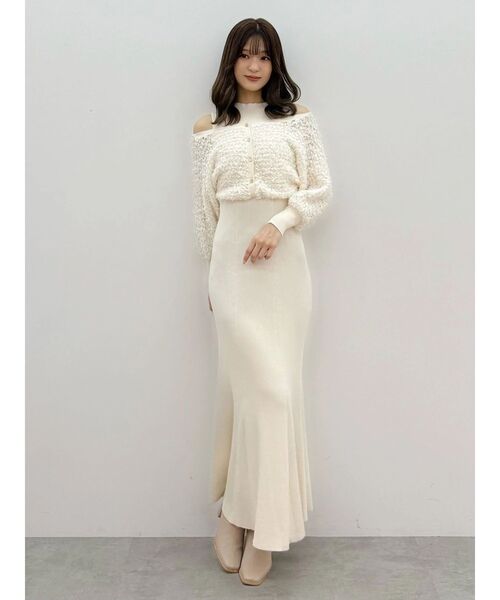 MERCURYDUO（マーキュリーデュオ）の「ツイードニットカーデドッキング