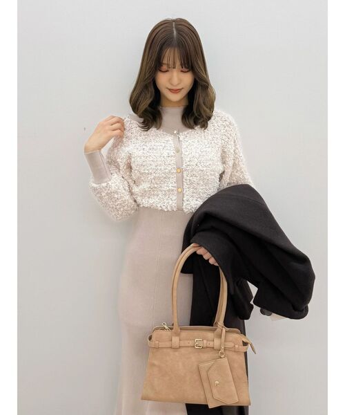 MERCURYDUO（マーキュリーデュオ）の「ツイードニットカーデドッキング