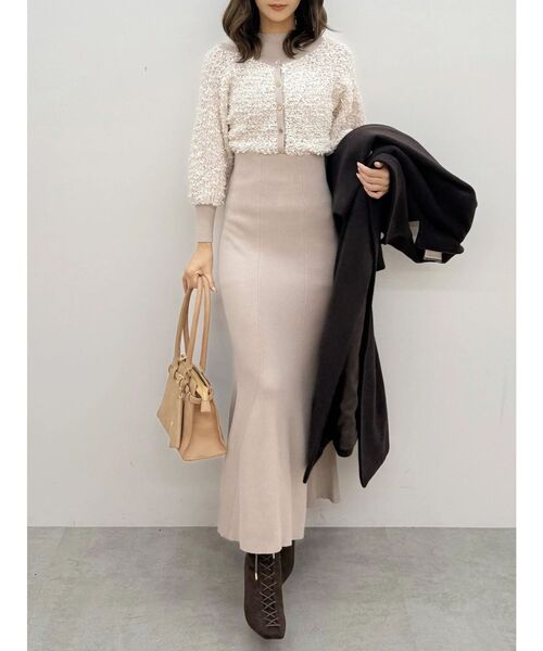 セール】ツイードニットカーデドッキングマーメイドニットワンピース