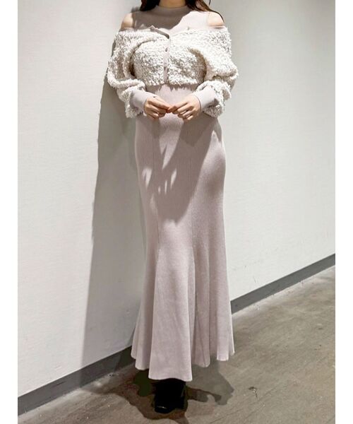 MERCURYDUO（マーキュリーデュオ）の「ツイードニットカーデドッキング