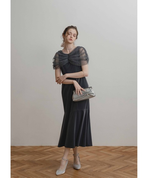 チュールケープデザインマーメイドドレス（ドレス）｜Dorry Doll