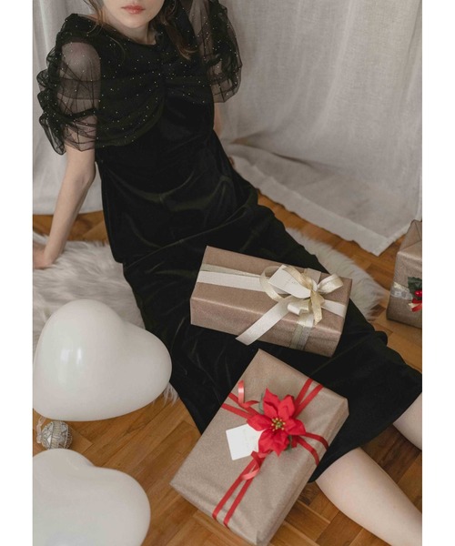 チュールケープデザインマーメイドドレス（ドレス）｜Dorry Doll