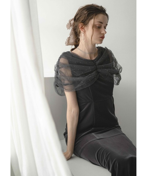 チュールケープデザインマーメイドドレス（ドレス）｜Dorry Doll