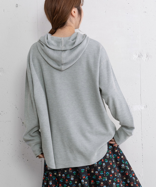 POU DOU DOU（プードゥドゥ）の「ヘンリーネックフーディトップス（Tシャツ/カットソー・レディース・ブルー/グレー/キナリ・M）」の14枚目の写真