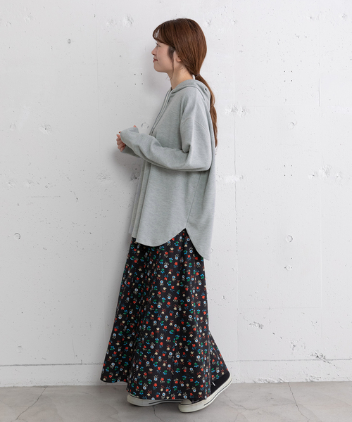 POU DOU DOU（プードゥドゥ）の「ヘンリーネックフーディトップス（Tシャツ/カットソー・レディース・ブルー/グレー/キナリ・M）」の16枚目の写真