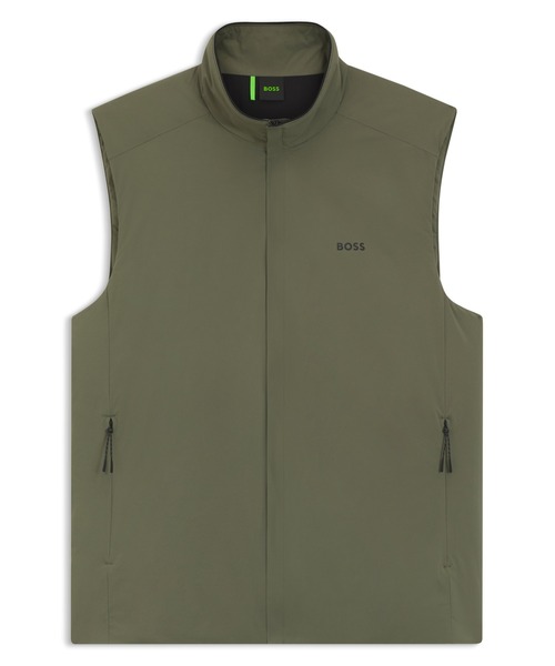 BOSS（ボス）の「はっ水ジレ ストレッチファブリック ロゴディテール（その他アウター・メンズ・カーキ・S/L/M）」の6枚目の写真