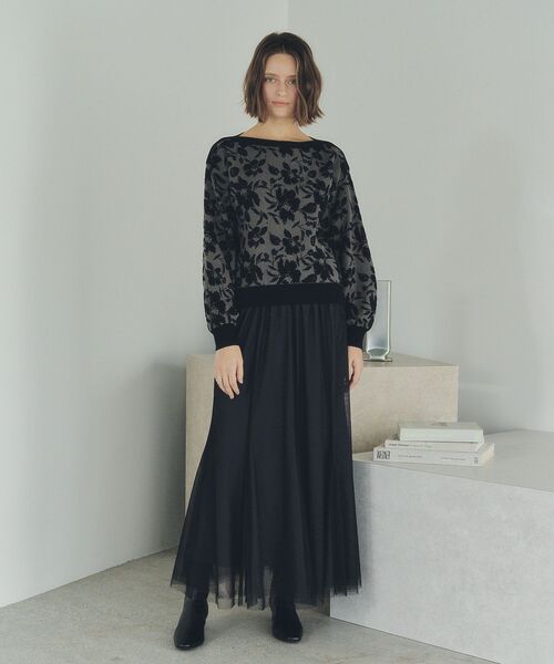 YECCA VECCA（イェッカヴェッカ）の「レイヤードチュールマーメイドスカート（スカート・レディース・チャコールグレー/ブルー/ベージュ・FREE）」の6枚目の写真