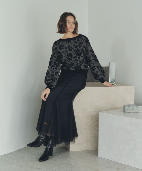 YECCA VECCA（イェッカヴェッカ）の「レイヤードチュールマーメイドスカート（スカート・レディース・チャコールグレー/ブルー/ベージュ・FREE）」の10枚目の写真