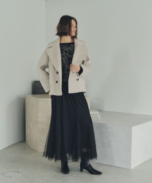 YECCA VECCA（イェッカヴェッカ）の「レイヤードチュールマーメイドスカート（スカート・レディース・チャコールグレー/ブルー/ベージュ・FREE）」の11枚目の写真