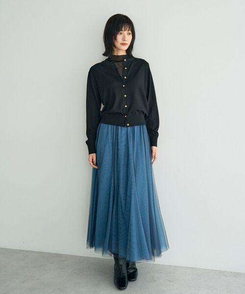 YECCA VECCA（イェッカヴェッカ）の「レイヤードチュールマーメイドスカート（スカート・レディース・チャコールグレー/ブルー/ベージュ・FREE）」の15枚目の写真