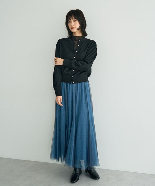 YECCA VECCA（イェッカヴェッカ）の「レイヤードチュールマーメイドスカート（スカート・レディース・チャコールグレー/ブルー/ベージュ・FREE）」の16枚目の写真