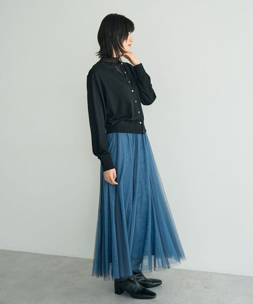 YECCA VECCA（イェッカヴェッカ）の「レイヤードチュールマーメイドスカート（スカート・レディース・チャコールグレー/ブルー/ベージュ・FREE）」の18枚目の写真