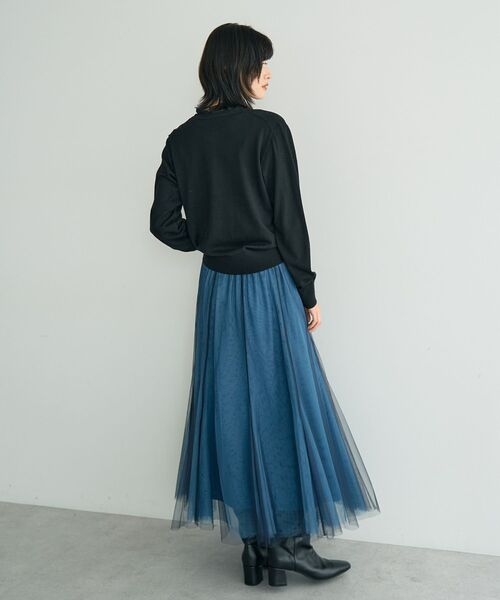 YECCA VECCA（イェッカヴェッカ）の「レイヤードチュールマーメイドスカート（スカート・レディース・チャコールグレー/ブルー/ベージュ・FREE）」の19枚目の写真