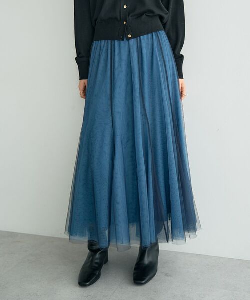 YECCA VECCA（イェッカヴェッカ）の「レイヤードチュールマーメイドスカート（スカート・レディース・チャコールグレー/ブルー/ベージュ・FREE）」の20枚目の写真