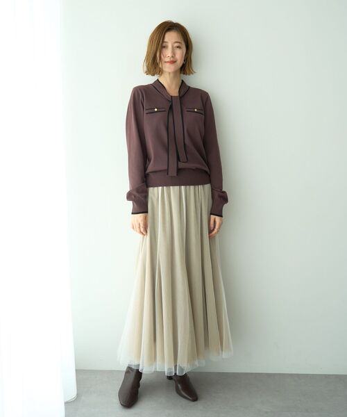 YECCA VECCA（イェッカヴェッカ）の「レイヤードチュールマーメイドスカート（スカート・レディース・チャコールグレー/ブルー/ベージュ・FREE）」の22枚目の写真