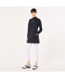 お値下げ　新品未使用♡フェリージ 黒ワンピース S ゴルフウェア ゴルフ ワンピース 長袖 無地 モノトーン ワンピ / サイドライン入り美