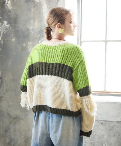 Cepica（セピカ）の「【MARECHAL TERRE / マルシャルテル】フリンジニットカーディガン（カーディガン/ボレロ・レディース・アイボリー/ブルー・FREE）」の15枚目の写真