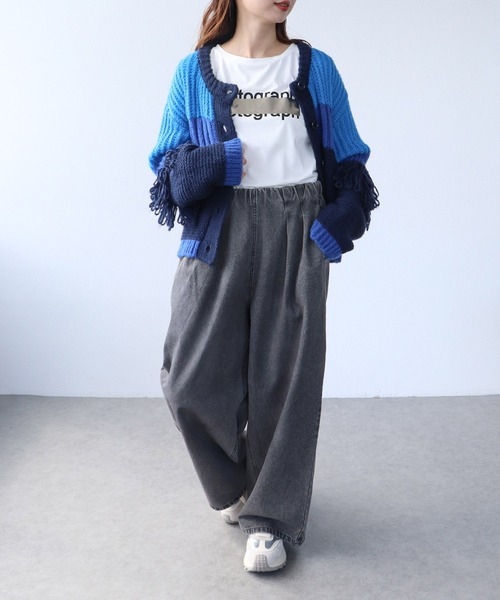 Cepica（セピカ）の「【MARECHAL TERRE / マルシャルテル】フリンジニットカーディガン（カーディガン/ボレロ・レディース・アイボリー/ブルー・FREE）」の16枚目の写真