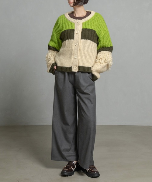 Cepica（セピカ）の「【MARECHAL TERRE / マルシャルテル】フリンジニットカーディガン（カーディガン/ボレロ・レディース・アイボリー/ブルー・FREE）」の20枚目の写真