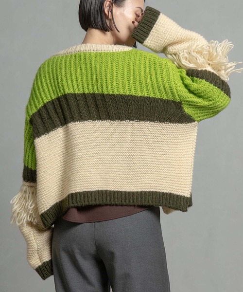 Cepica（セピカ）の「【MARECHAL TERRE / マルシャルテル】フリンジニットカーディガン（カーディガン/ボレロ・レディース・アイボリー/ブルー・FREE）」の10枚目の写真