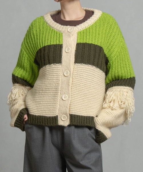 Cepica（セピカ）の「【MARECHAL TERRE / マルシャルテル】フリンジニットカーディガン（カーディガン/ボレロ・レディース・アイボリー/ブルー・FREE）」の19枚目の写真