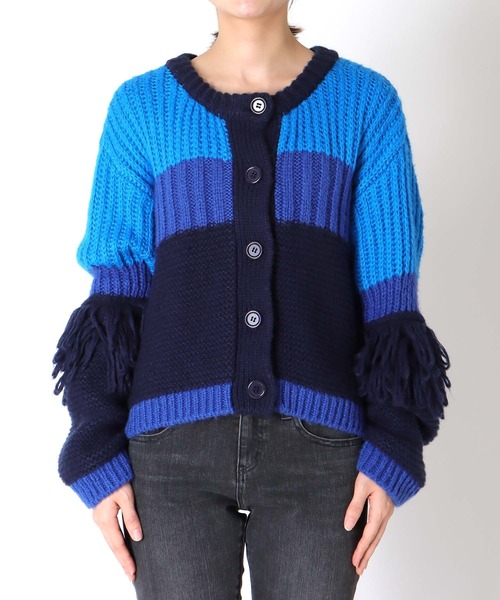 Cepica（セピカ）の「【MARECHAL TERRE / マルシャルテル】フリンジニットカーディガン（カーディガン/ボレロ・レディース・アイボリー/ブルー・FREE）」の11枚目の写真