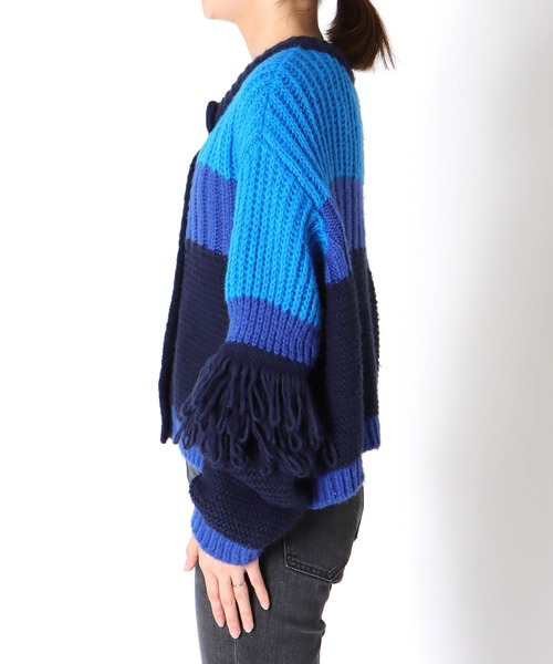 Cepica（セピカ）の「【MARECHAL TERRE / マルシャルテル】フリンジニットカーディガン（カーディガン/ボレロ・レディース・アイボリー/ブルー・FREE）」の12枚目の写真