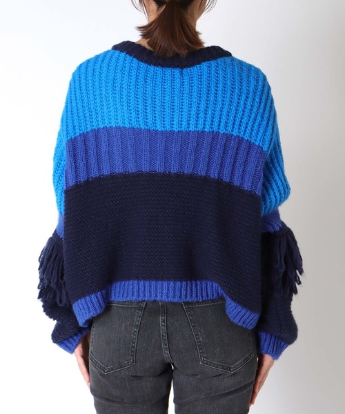 Cepica（セピカ）の「【MARECHAL TERRE / マルシャルテル】フリンジニットカーディガン（カーディガン/ボレロ・レディース・アイボリー/ブルー・FREE）」の13枚目の写真