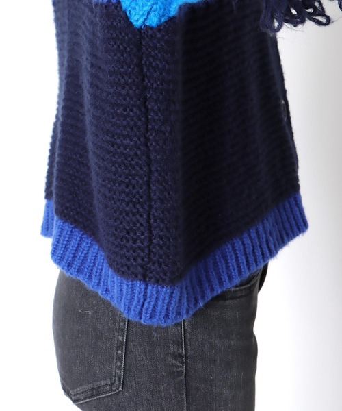 Cepica（セピカ）の「【MARECHAL TERRE / マルシャルテル】フリンジニットカーディガン（カーディガン/ボレロ・レディース・アイボリー/ブルー・FREE）」の4枚目の写真