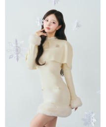 Darich | ビジューケープニットミニワンピース(ワンピース)