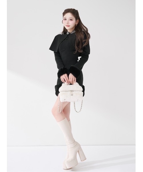 Darich（ダーリッチ）の「ビジューケープニットミニワンピース