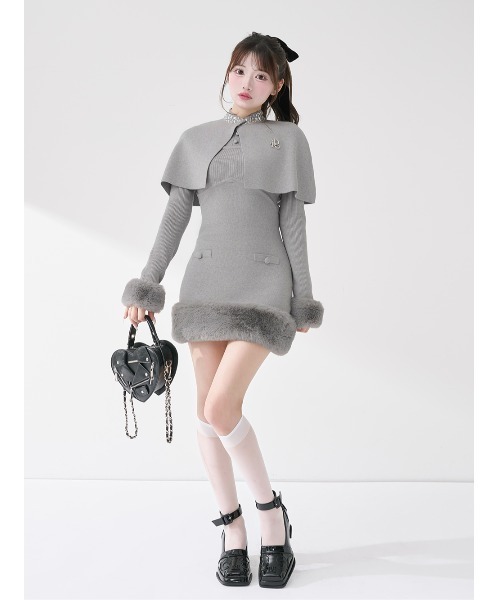 darich ダーリッチ ビジューケープニットミニワンピース アイボリー ビジューケープニットミニワンピース – Darich (ダーリッチ)