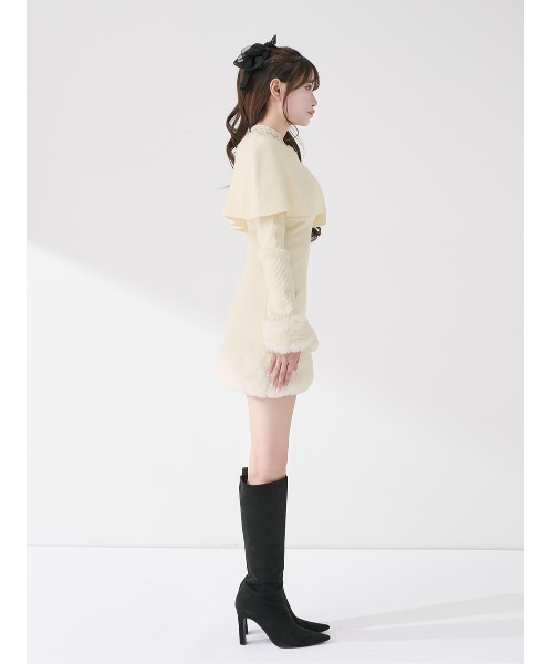 Darich（ダーリッチ）の「ビジューケープニットミニワンピース