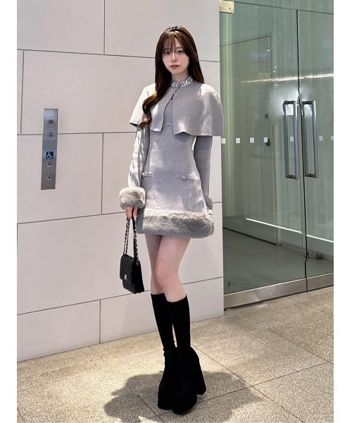 ダーリッチ ビジューケープニットミニワンピース 【FL】IVO ビジューケープニットミニワンピース – Darich (ダーリッチ)