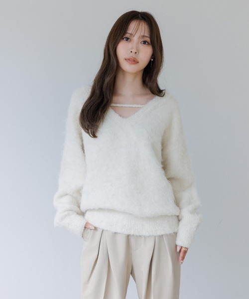 【おまとめ】senee 2way v neck knit tops 2way v neck knit tops（2ウェイVネックニットトップス）（ニット