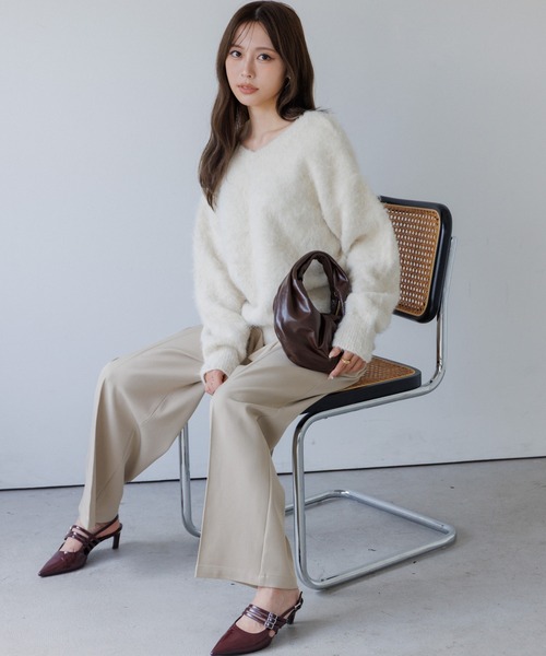 2way v neck knit tops（2ウェイVネックニットトップス）（ニット