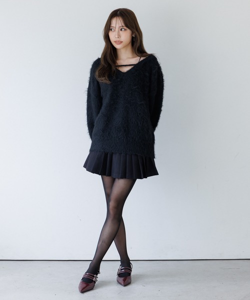 2way v neck knit tops（2ウェイVネックニットトップス）（ニット